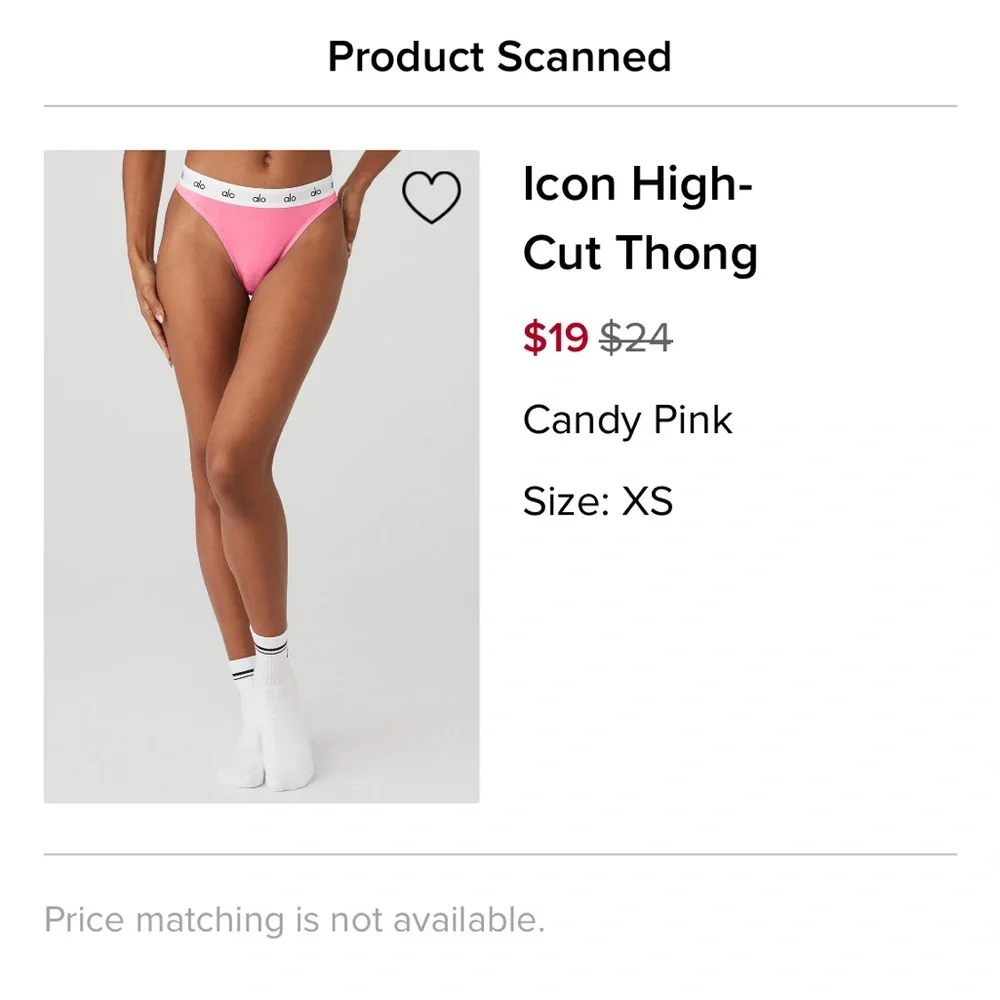 ALO Yoga Icon High-Cut Thong in Pink